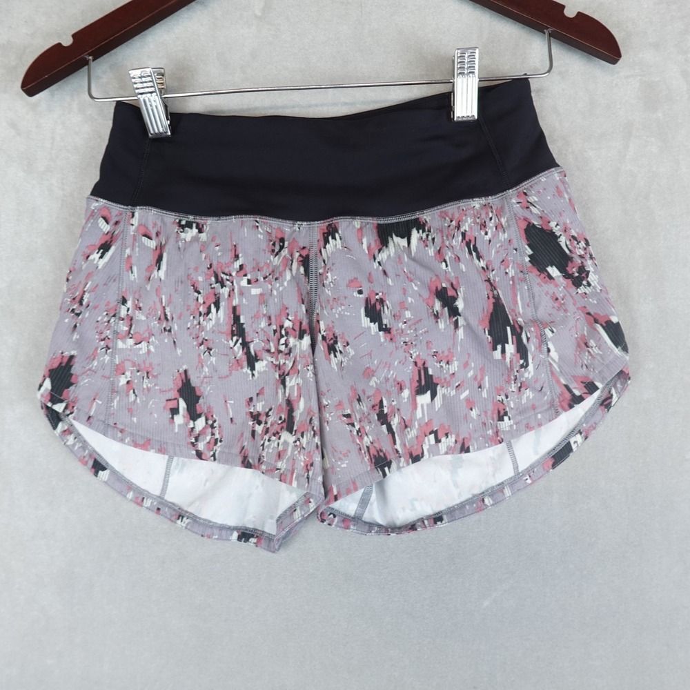 Lululemon Speed Up Short Long 2" Updated Fit Floral Flux Multi Black Swift